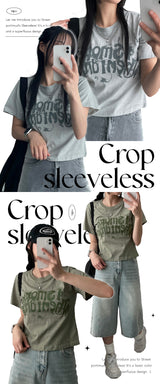 Tシャツピグメントクロップ半袖Tシャツ (3 colors)