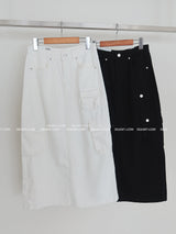 cargo pocket open long skirt