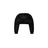 クロップダメージスウェットシャツ (BLACK)