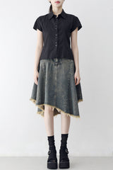 Reneck denim ankle skirt