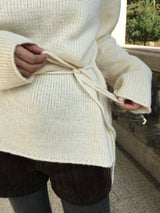 [Guest Look] Latte Boat Neck Loose Fit Long Knit (4c)