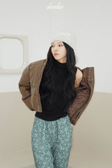wool Angora sleeveless turtleneck T-shirt