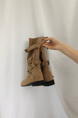 Loose Fit Buckle Boots