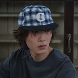 Cロゴ チェック キャップ (Blue Check)