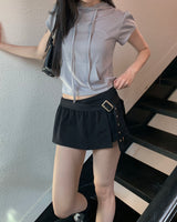 Eyelet low skirt pants