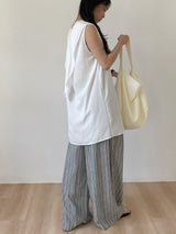 Rose String Stripe Wide Pants