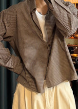Layered Fall Cropped Check Shirt 3COLOR