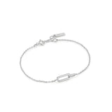 グラムインターロックペンダントストーンセッティング925シルバーブレスレットB037-01H
