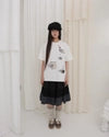 Blooming garden patchwork skirt / black