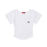 MAIN LOGO CROP V-NECK T-SHIRT (SCVKNK-100)