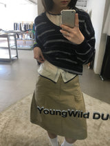 Mono Stripe V-Neck Knit (3color)
