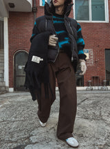 Matty Wool Deep Tuck Wide Slacks