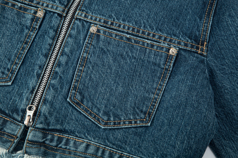 CROP DENIM JACKET (FOR UNISEX)