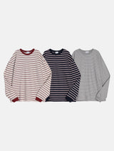Lower stripe long sleeves 3color