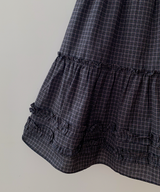 Luen midi checkered skirt Fall layered frill soft fit