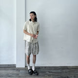 Mottled Wash Structured Shorts