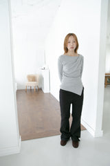 drape side slit top(3colors)