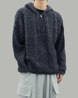 Noel Knit Hoodie Half Zip Up (Charcoal)