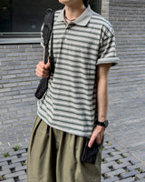 パヴェルストライプカラーショートスリーブTシャツ