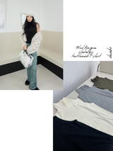wool Angora sleeveless turtleneck T-shirt