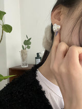 [92.5silver] Jewel heart earring