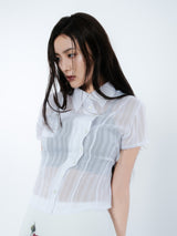 ASYMMETRIC STRIPE SHIRTS [WHITE]