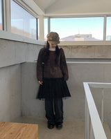 ミメンナ ヴィンテージ ヘアリー ラウンドニット