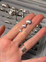 [925silver] マットハーフボールピアス (10mm)