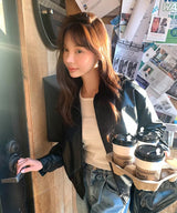 Easy leather blouson - jp
