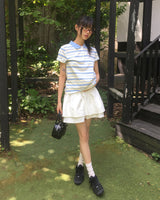 Anik Stripe Polo Collar T-shirt