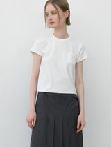 (T-6993)SOLID POCKET SLIM TEE