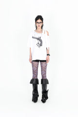 RIBBON ROSE PISTOL TEE #WHITE