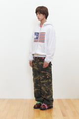 Finger Logo America Crop Hood Zip-Up (Light Gray)