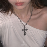 クロームクロスツイストボールドチェーンネックレス