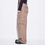 Eyelet cargo pants [brown]