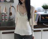Satin Lace Sleeveless Top (2 colors)