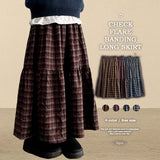 Ronnie checkered frill long skirt