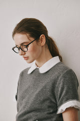 Camel round half knit (Dark grey)