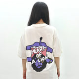 PEANUT STAIN - ノット スリーピング ハート オブ ア ライオン アイボリー オーバーサイズド Tシャツ