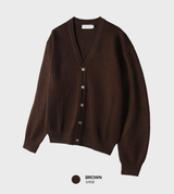  Deface Daily Semi-Cropped V-Neck Overfit Cardigan