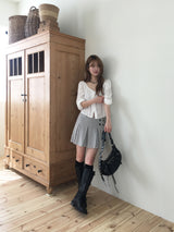 ロープリーツスウェットミニスカート
