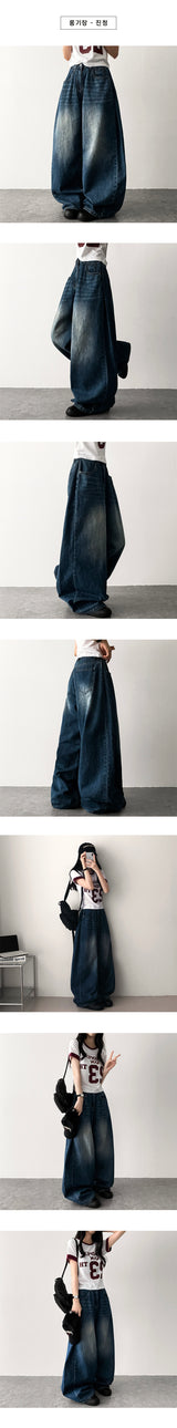 Rmin Side Pintuck Summer Long Pants Denim Wide Pants [Choose short and long]