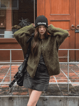 Prague wool hair cardigan