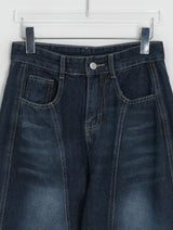 Kepan Lettering Wide Denim Pants