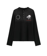 セレネ ホース ヘンリーネック Tシャツ