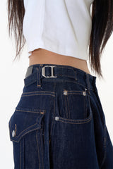 Non fade roll-up denim pants