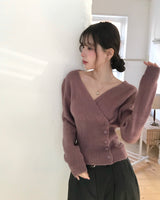 beret wool side unbalanced button wrap cd