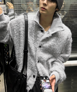 モヘアハイネックカーディガン