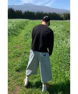 Diagonal Snap Raglan Crop Long Sleeve Tee