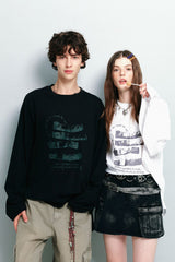 ホワイトシガレットロングスリーブTシャツ